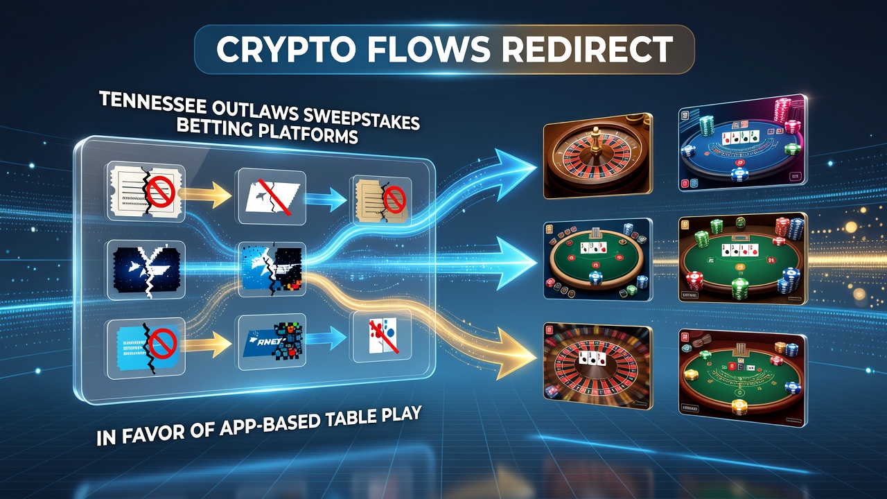 Tennessee regulatory changes redirecting crypto deposits from sweepstakes platforms toward mobile table game applications