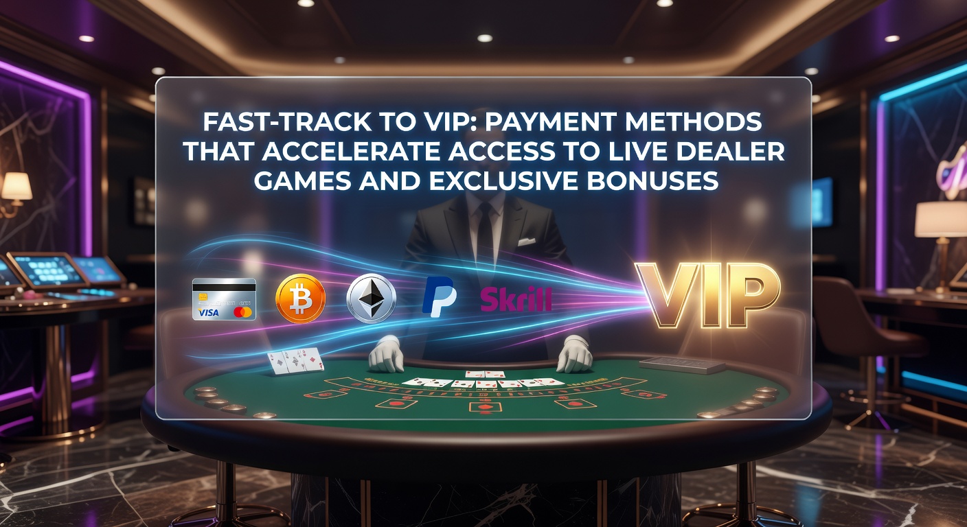 Vibrant online casino interface showing live dealer blackjack table with VIP badge and instant deposit icons highlighting fast payment options