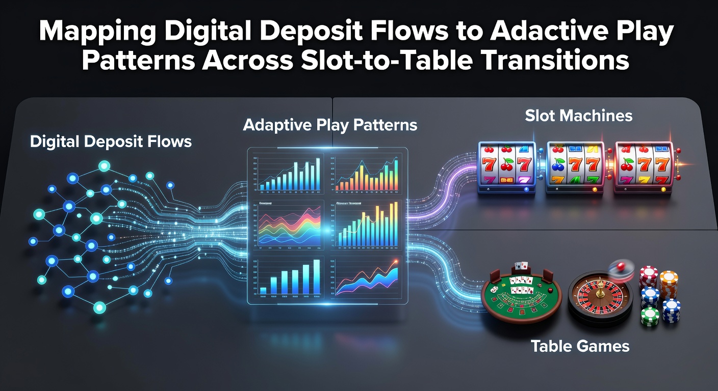 Data visualization showing digital deposit flows transitioning from slot machines to table games in online casino environments