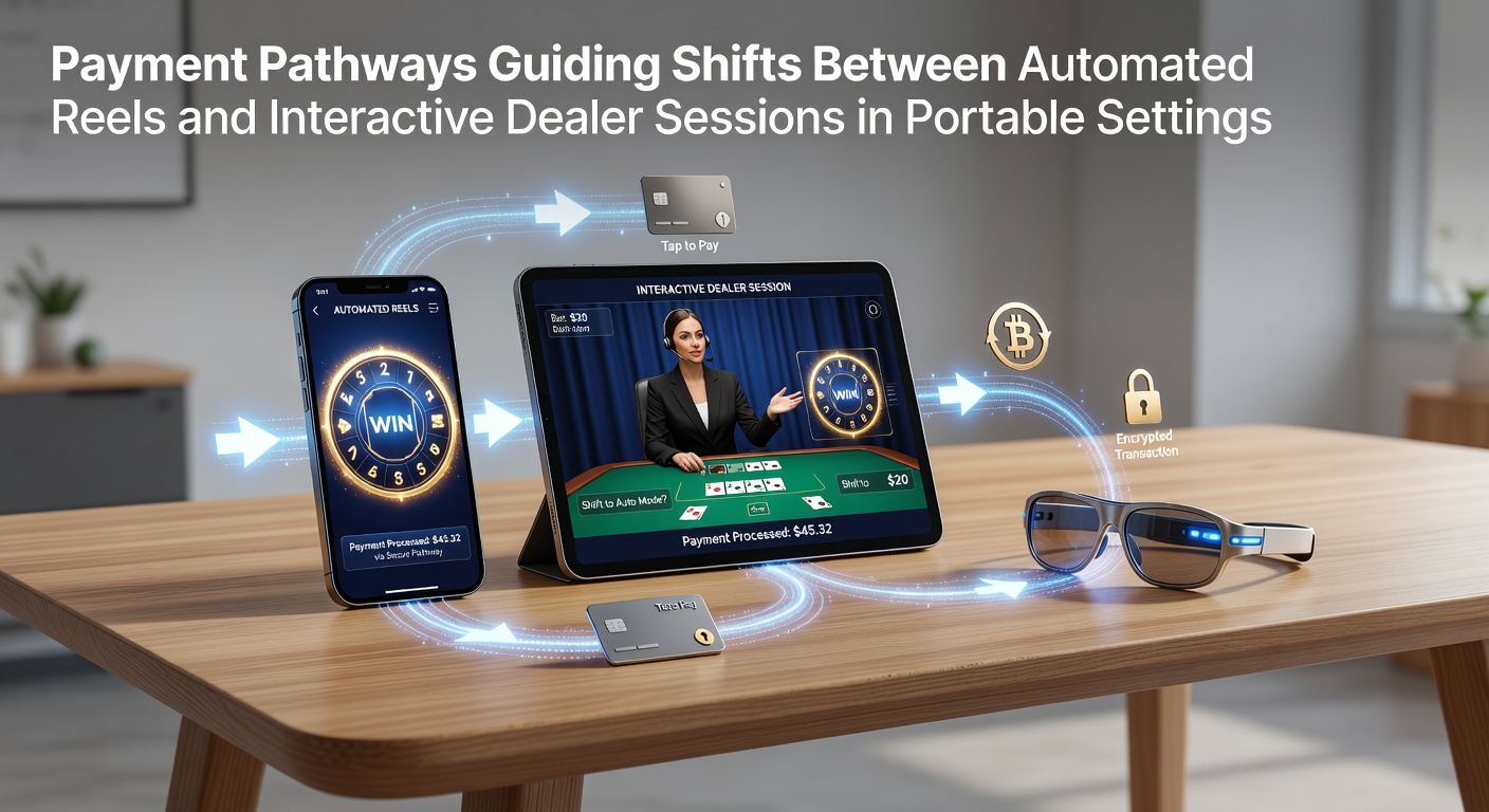 Mobile device displaying seamless transitions between slot reels and live dealer tables with payment interface highlights