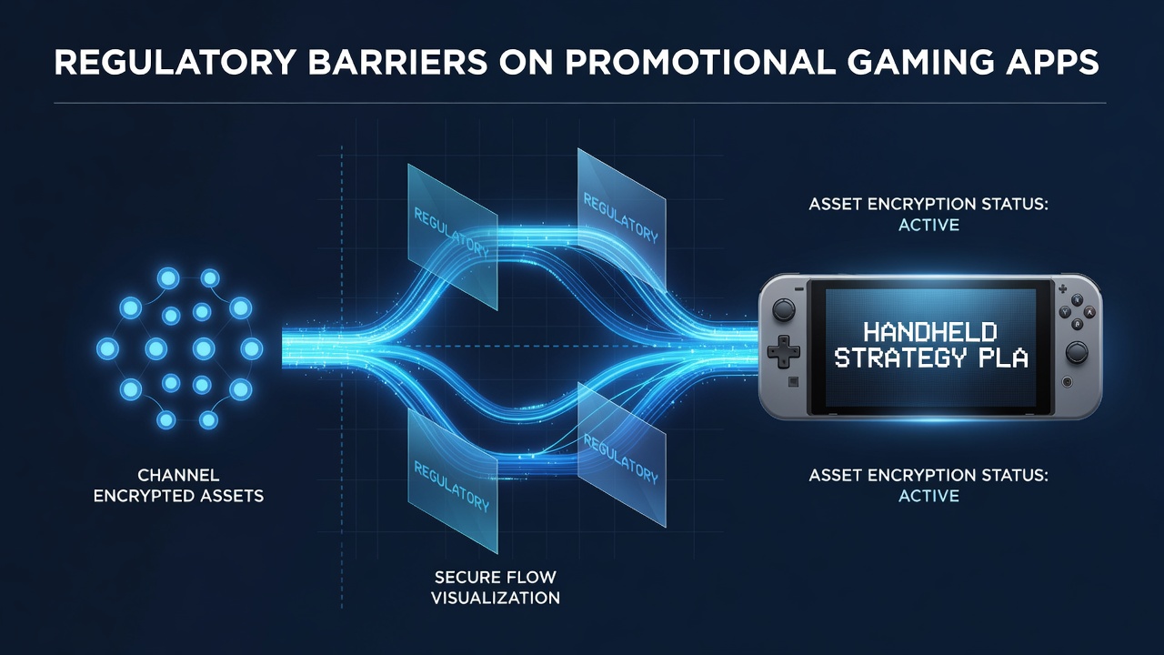 Regulatory barriers affecting promotional gaming apps and shifts in encrypted asset usage toward mobile strategy play